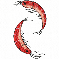Shrimp Embroidery Design 3 Shrimp Embroidery Design 3